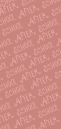 the word school is written in white on a pink background with other words surrounding it