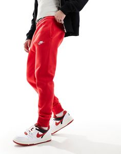 Joggers by Nike Can't go wrong in sweats Elasticized waistband Functional pockets Logo embroidery Fitted cuffs Regular, tapered fit Nike Red Joggers For Sports, Nike Red Sweatpants For Loungewear, Red Sporty Pants For Leisure, Red Sporty Leisure Pants, Nike Red Sweatpants For Sports, Red Nike Sweatpants For Sports, Nike Streetwear Pants With Comfort Waistband, Nike Jogging Pants With Ribbed Waistband, Nike Red Joggers For Streetwear