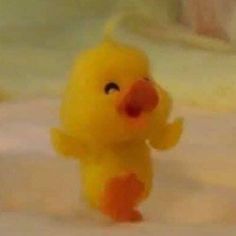 a yellow rubber ducky is standing on its hind legs