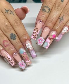 Y2k Summer Nails, Swaggy Nails, Nails Aesthetics, Florida Nails, Acrylic Toe Nails, Anime Nails, Long Nail Designs, Hello Kitty Nails, Really Cute Nails