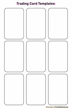 trading card template with four squares