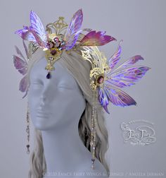 Fairy Queen Crown, Queen Crowns, Lilac Fairy, Fairy Headpiece, Fantasy Crown, Faery Queen, Festival Inspo, Fairy Crown, Metal Crown