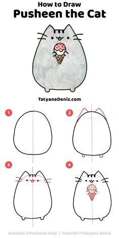 how to draw pusheen the cat