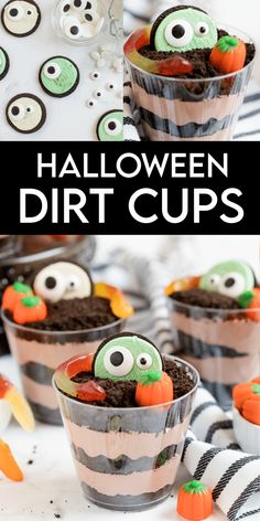 these halloween dirt cups are so cute and easy to make