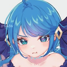 Original art by momiko_dayo on Twitter #solo #soloicon #icon #avatar #gwen #lol #leagueoflegends #game #games #blue #aethetics Gwen League Of Legends Icon, Gwen Pfp, League Of Legends Comic, Wolf Sketch, League Of Legends Characters