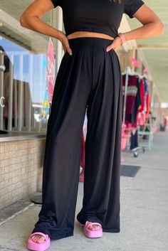 This two-piece set features a solid color and a streamlined silhouette. including a slim fit crop top and loose fit wide leg pants. Experience the alluring and sophisticated style of this crop top and pants ensemble. Polyester/Viscose/ElastaneSize Info:US Size Range. Small 0-4. Medium 6-8. Large 10-12. XL 14-16. 2X 18-20See size chart for approximate measurement Summer Solid Color Wide-leg Jumpsuits And Rompers, Solid Color Summer Jumpsuits With Wide-leg Pants, Summer Wide-leg Jumpsuits And Rompers In Solid Color, Solid Color Summer Jumpsuits And Rompers With Wide-leg Pants, Trendy Wide Leg Jumpsuits And Rompers For Day Out, Trendy High Waist Wide Leg Pants For Date Night, Non-stretch Wide Leg Jumpsuits And Rompers, Chic Stretch Jumpsuits And Rompers With Trousers, Wide Leg Stretch Jumpsuits And Rompers In Solid Color