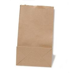 an empty brown paper bag on a white background