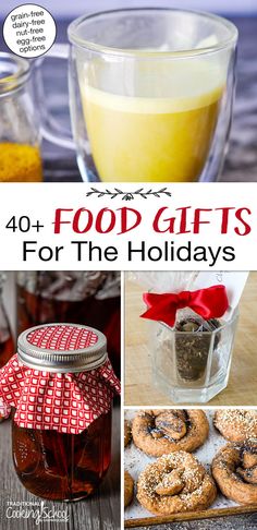 food gifts for the holidays with text overlay