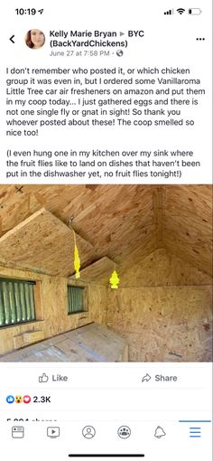 an instagramted photo of a bedroom with wood walls and ceilinging that has been torn down