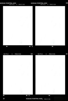 four square frames are shown in black and white, with the same size for each one