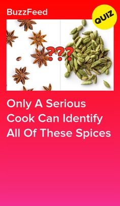 an image of spices with the words, only serious cook can identify all of these spices