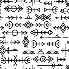 an abstract pattern with arrows and other symbols