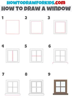 how to draw a window step by step instructions for kids and beginners with pictures