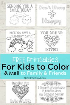 free printables for kids to color and mail to family and friends