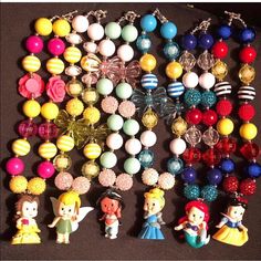 Disney Princess Bubblegum Necklaces $25/Each Bubblegum Necklace Diy, Bubble Necklace, Bubblegum Necklace, Bubble Necklaces, Kids Accessories Jewelry, Princess Bubblegum, Necklace Ideas, Bubblegum Beads, Girl Jewelry