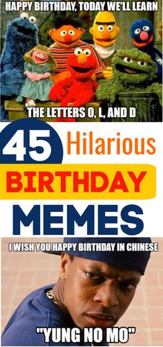 an image of the sesame character birthday memes