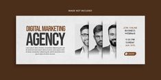 the website for digital marketing agency, agency is displayed on a brown background