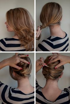 Fast Hairdos, Military Bun, Hair Romance, Work Hairstyles, Penteado Cabelo Curto, Hair Bun, Hair Today, Great Hair