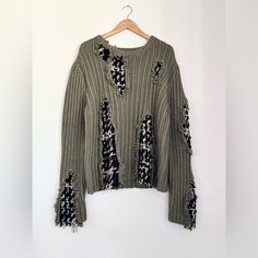 Bought At Farfetch New With Tags Same Day Shipping Destroyed Sweater, Crochet Couture, Faith Connexion, Sweater Brands, Knitwear Men, Sweaters Crewneck, Fallen Angel, Clothes And Shoes, Bts Taehyung