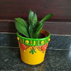 a potted plant sitting on top of a counter