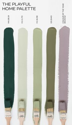 four different shades of paint being used in the same color scheme