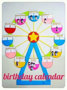 a ferris wheel with the words birthday calendar on it