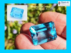 19.4mm 38ct SWISS BLUE Topaz octagon rectangle with VIDEO Deep turquoise Paraiba like tone 19.4 by 14.9 by 12.3mm Deep Turquoise, Grey Diamond, Swiss Blue Topaz, Gems And Minerals, Blue Gemstones, Topaz Gemstone, Jewelry Inspo, Blue Diamond, Blue Stone