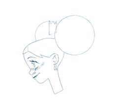 a line drawing of a woman's head with two balloons above her head and one balloon in the air