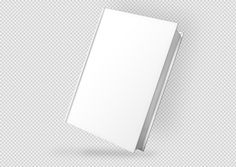 an empty white book on a transparent background