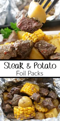 steak and potato foil packs are the perfect way to use up those leftover meat