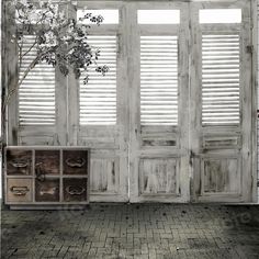 Kate Wood White Door Backdrops Dark Brick Floor Indoor - Katebackdrop White Wooden Doors, Door Backdrops, Brick Floor, Old Wooden Doors, White Door, Seamless Backdrop, Brick Flooring, Vinyl Backdrops, White Doors