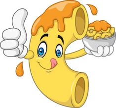 a cartoon character holding a bowl of food and giving the thumbs up with both hands