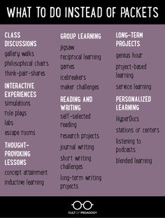 what to do instead of packets for teaching in english and spanish class - based learning