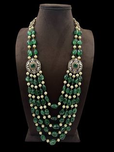 Indulge in elegance with the Victorian Pearl & Green Long Necklace . Elevate your style with this exquisite piece that exudes sophistication and grace. Adorn yourself with the onxy Beads & of this stunning necklace, designed to make you feel like a regal queen. Make a statement and captivate all with your impeccable taste in jewellery Neck Pieces Jewelry, Necklace Emerald, Beaded Necklace Designs, Black Beaded Jewelry, Pakistani Bridal Dresses, Kundan Earrings, Neck Piece, Cz Earrings, Finger Rings