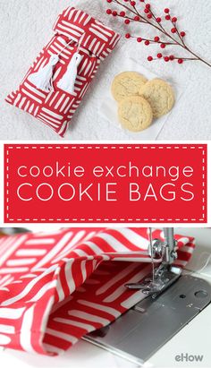 cookie exchange bag sewing pattern and instructions to make it look like they have cookies in them