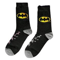 75% Polyester, 22% Elastane, 3% Polyamide The Bats Are Gray On Both Socks New In Packaging. In Excellent Condition. Original Price $8.00. Batman Accessories, Batman Socks, Black Crew Socks, Shein Accessories, Bat Man, Crew Socks, Hosiery, Hogwarts, Bat