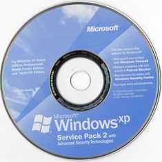 a cd disc with windows xp service pack 2 on it