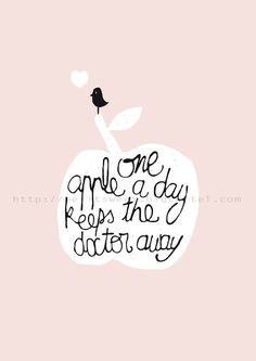 Image of affiche "one apple" Apple A Day, Miss Her, Apple A, Words Prints, Love Illustration, Magic Words, The Doctor, Love Words, Illustration Print