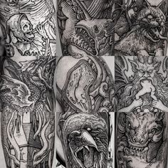 some tattoos that are on the legs and arms