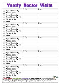 the printable check list for doctors and their medical records is shown in this image