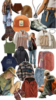 Granola, Collage, Hats, Clothes