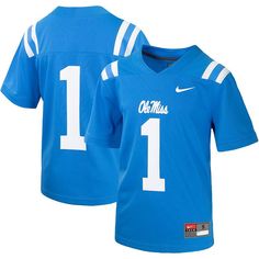 Your entire family is rejuvenated with hope and optimism at the beginning of a new college football season. Your youngster will be especially fired up for every game of the year when you grab this Ole Miss Rebels #1 Untouchable football jersey from Jordan Brand. It features authentic Ole Miss Rebels graphics and high-quality polyester material that will make your kiddo happy to wear this piece at the game, school or home.Your entire family is rejuvenated with hope and optimism at the beginning of a new college football season. Your youngster will be especially fired up for every game of the year when you grab this Ole Miss Rebels #1 Untouchable football jersey from Jordan Brand. It features authentic Ole Miss Rebels graphics and high-quality polyester material that will make your kiddo hap Nike 1, College Football Season, New College, Sports Uniforms, Football Season