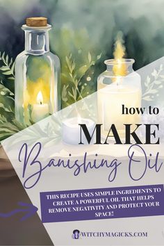 Learn how to make banishing oil for your witchcraft practice! This DIY guide covers everything you need to know to craft a potent banishing oil, ideal for spells and rituals to dispel negativity and unwanted energies. Click now to start making your own banishing oil! #BanishingOil #Witchcraft #DIYMagic #ProtectionSpells #WitchyCrafts Ritual Oil Recipes, Diy Anointing Oils, Banishing Oil Recipe, Banishing Spell Negative Energy, Protection Oil Recipe Witchcraft, Protective Oils Witchcraft, Diy Cleansing Oil, Success Oil Recipe Witchcraft, How To Make Anointing Oil Witchcraft