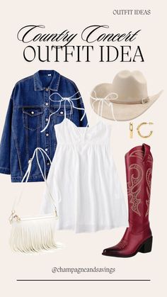 Looking for the perfect Country Outfit for your upcoming concert? This post has everything you need to create a chic Concert Outfit with timeless Women's Fashion staples. Whether you prefer dresses, denim, or something more relaxed, you'll find stylish ideas to stand out at any country concert. Classy Cowgirl Outfits, Edgy Concert Outfit, Chris Stapleton Concert, Rap Concert Outfit, Country Festival Outfit, Country Concert Outfit Ideas, Concert Outfit Rock, Rap Concert, Country Outfit