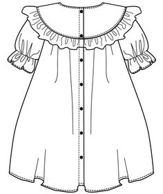 a dress with ruffles on the shoulders and collared neckline is shown