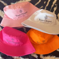 Sip, sip, hooray! These Veuve Clicquot Bucket Hats are the perfect accessory for a boat day full of popping champagne! Bucket Hat Bachelorette, Veuve Clicquot Birthday Party Theme, Bachelorette Bucket Hats, Veuve Clicquot Party Decor, Veuve Clicquot Party, Veuve Before Vows Bachelorette, Veuve Before Vows, Popping Champagne, Veuve Cliquot