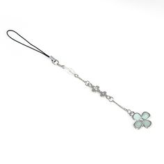 a necklace with a clover charm on it