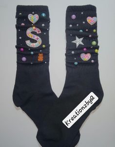 Custom junk slouch socks for kids!! These cute accessories can be ordered for any occasion.. school days, lounging at home, birthdays and many more. They also make great gifts and allow your little ones to have their own style! Any style can be made including themed characters. Junk Socks, Bling Crafts, Slouch Socks, Newark Nj, Happy Mama, Cute Accessories, Crazy Socks, Kids Socks, School Days