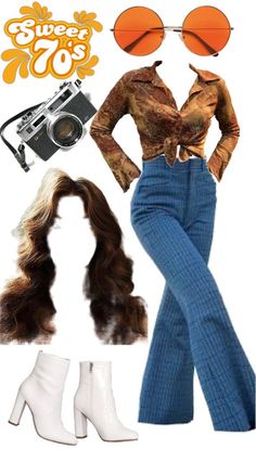 Outfit Anni 80 Vintage, Anni 60 Outfit, Decade Outfits Ideas, Outfit 70s Mujer, Anni 60 Aesthetic, Abba Style Outfits, 70 80 90 Fashion Outfit, Hippie Outfits Costume, 70 S Outfits