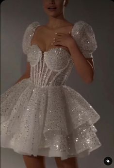 Glitter Dress Short, Hot Prom Dress, Glittery Dress, Sparkly Wedding Dress, White Homecoming Dresses, Braut Make-up, White Prom Dress, Prom Dress Inspiration